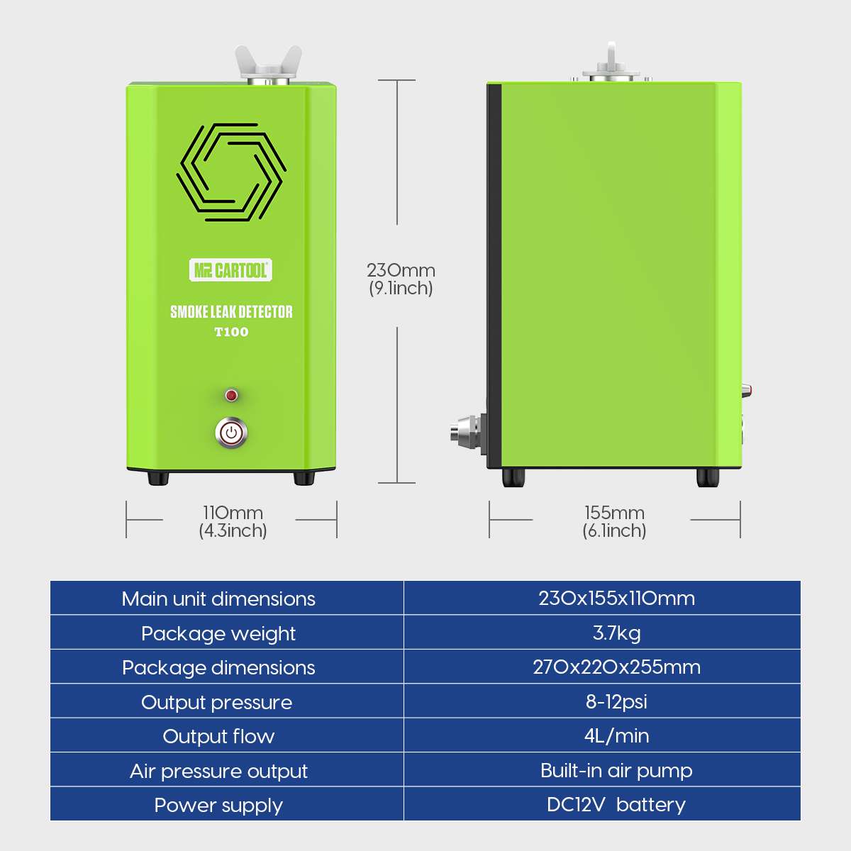 MRCARTOOL T100 Smoke Test Machine - Image 11