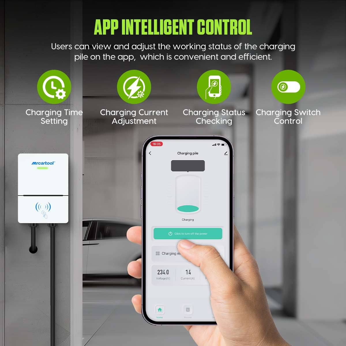 MRCARTOOL S310 EV Home Charger Wallbox 32A 7KW Level 2 Charging Pile Wall Mount For EV - Image 6