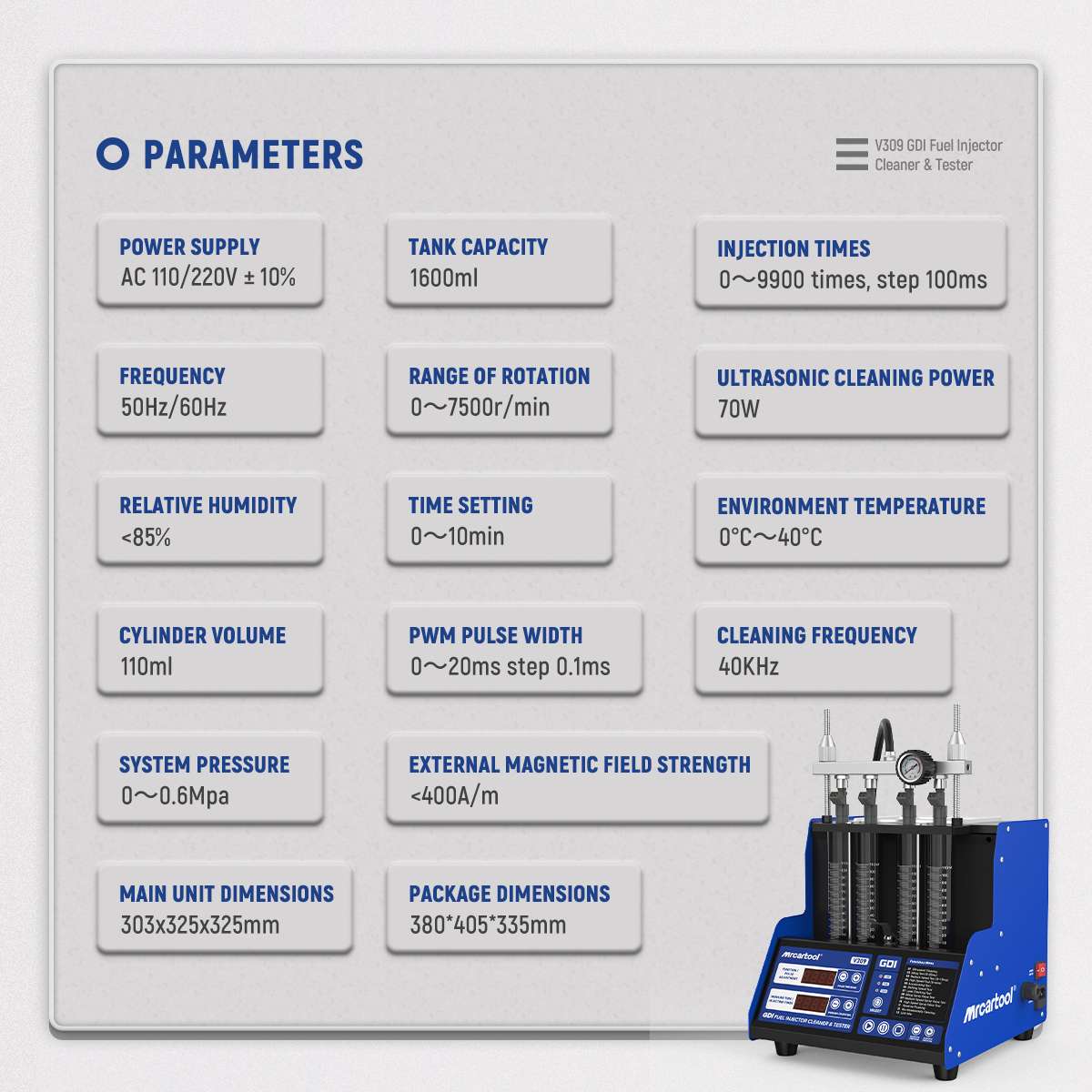 MRCARTOOL V309 Fuel Injector Tester Direct Injection - Image 11