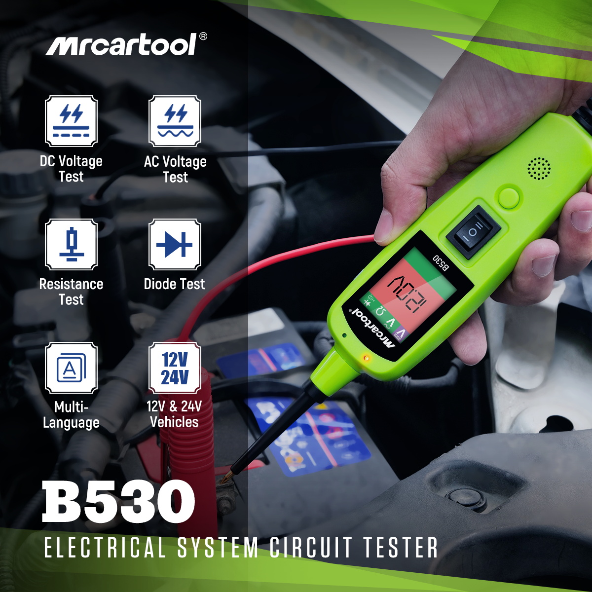MRCARTOOL B530 Automotive Circuit Tester With LED Display - Image 2
