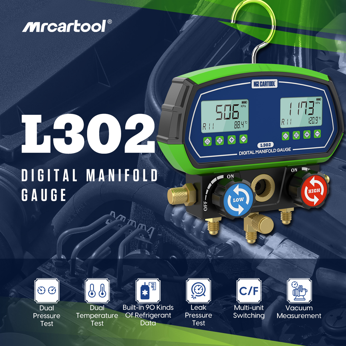 MRCARTOOL L302 Digital Refrigerant Gauge & HVAC gauges - Image 2