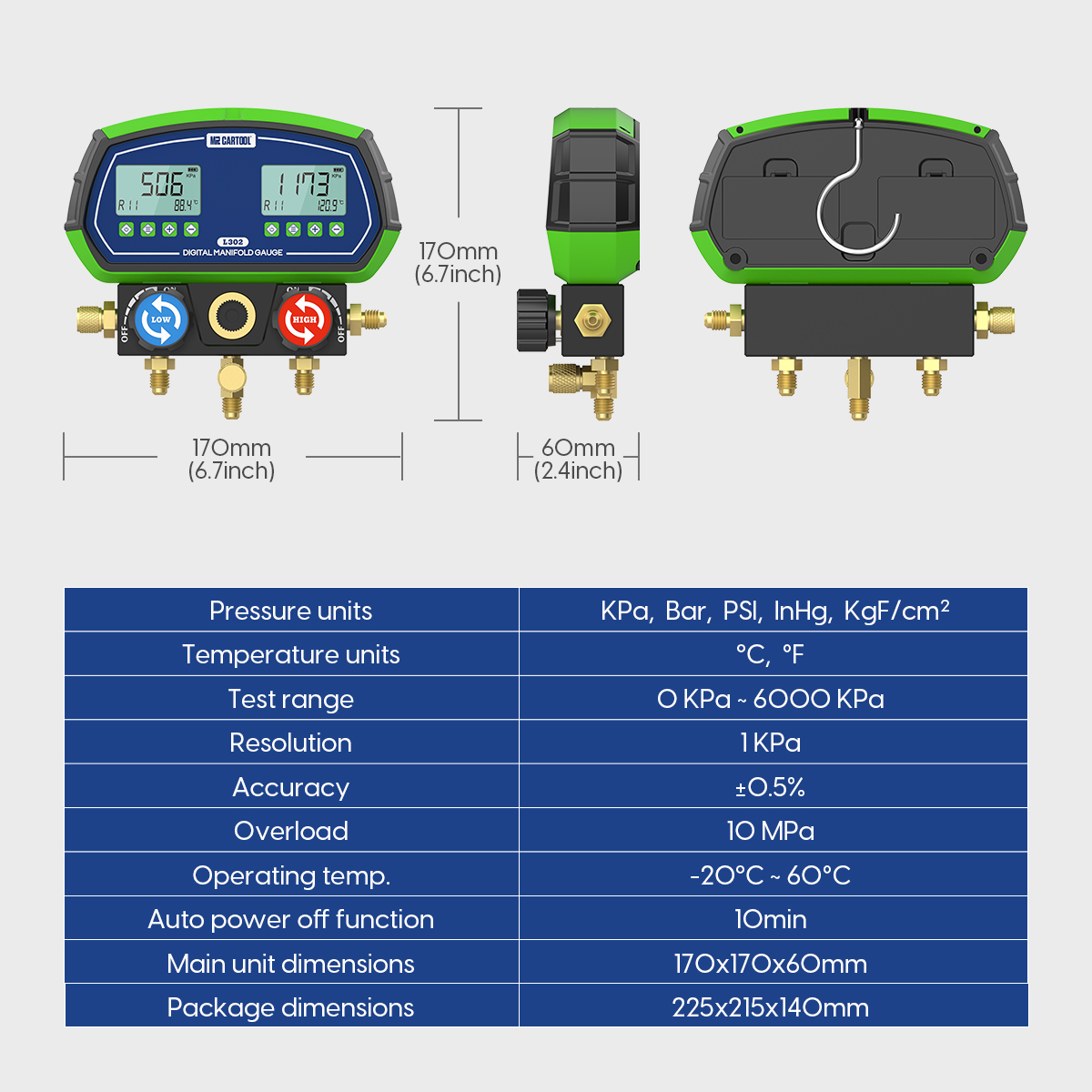 MRCARTOOL L302 Digital Refrigerant Gauge & HVAC gauges - Image 4