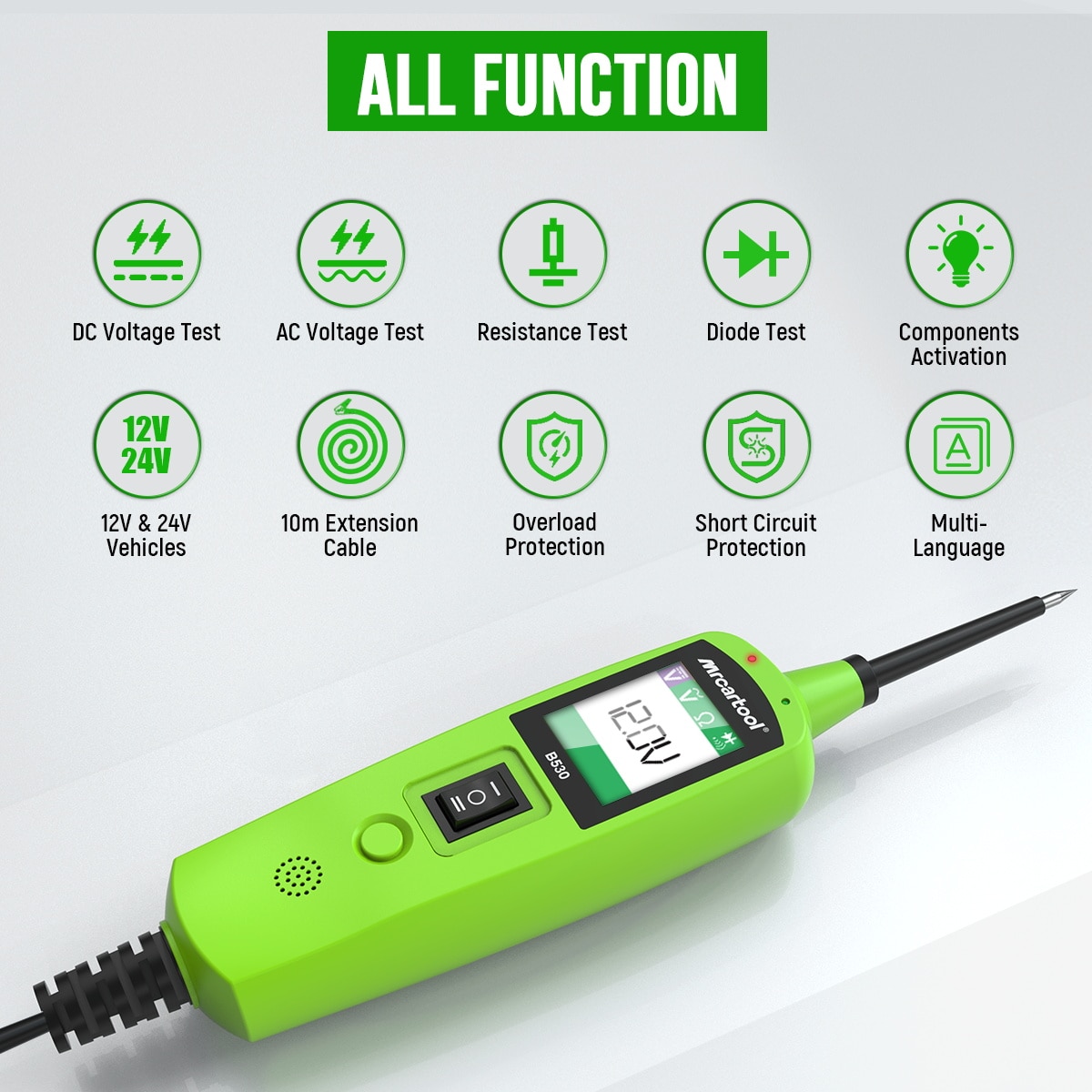 MRCARTOOL B530 Automotive Circuit Tester With LED Display - Image 3