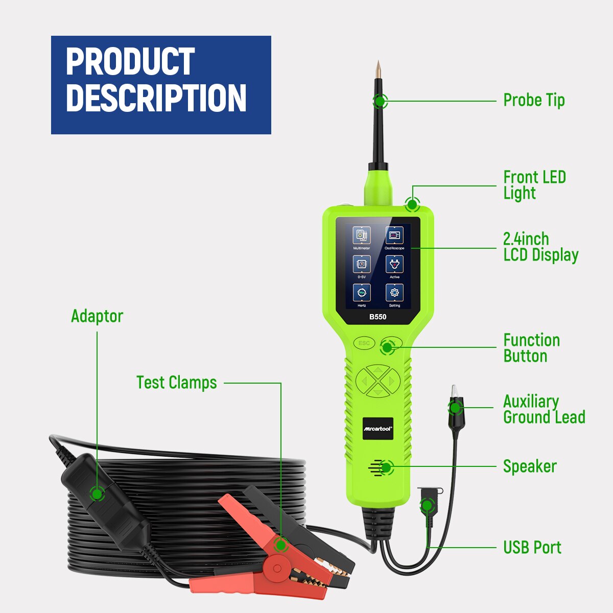 MRCARTOOL B550 Automotive Circuit Tester With LED Display - Image 4