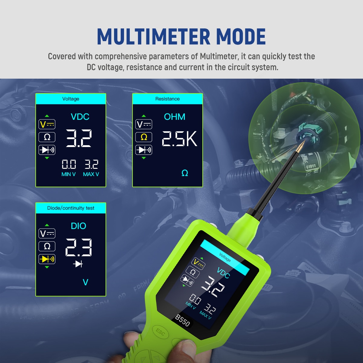 MRCARTOOL B550 Automotive Circuit Tester With LED Display - Image 5