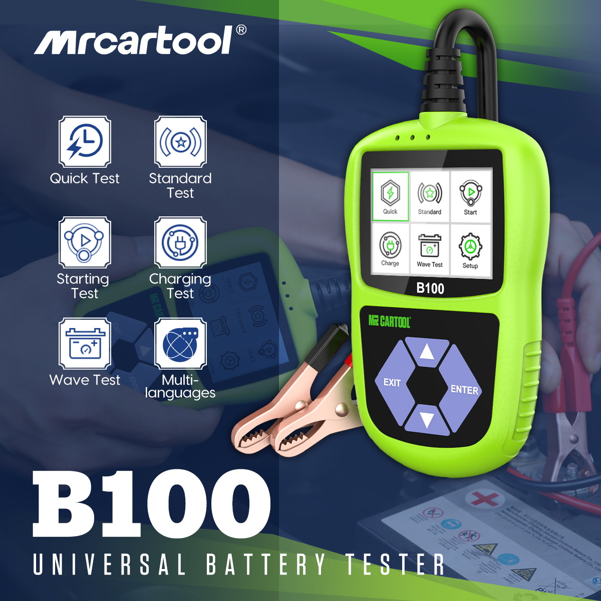 MRCARTOOL B100 Battery Capacity Tester Battery Load Test - Image 2