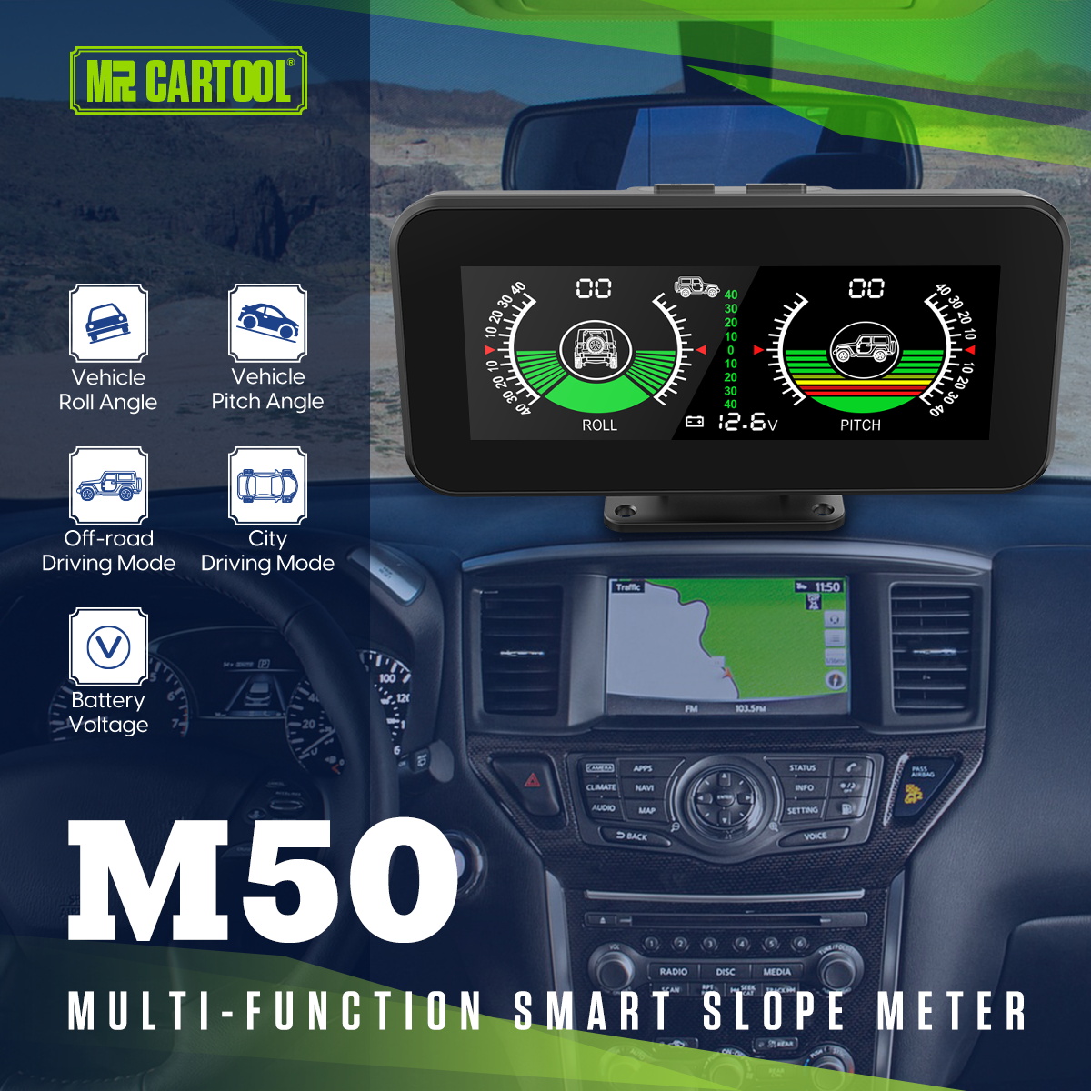 MRCARTOOL M50 Car Digital Inclinometer