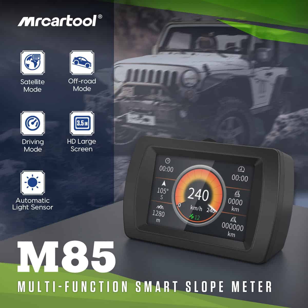 MRCARTOOL M85 GPS Off road Car Gradient Meter