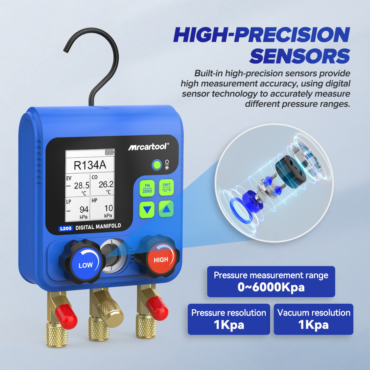 MRCARTOOL L205 HVAC Manifold Gauge Set AC Gauges - Image 13