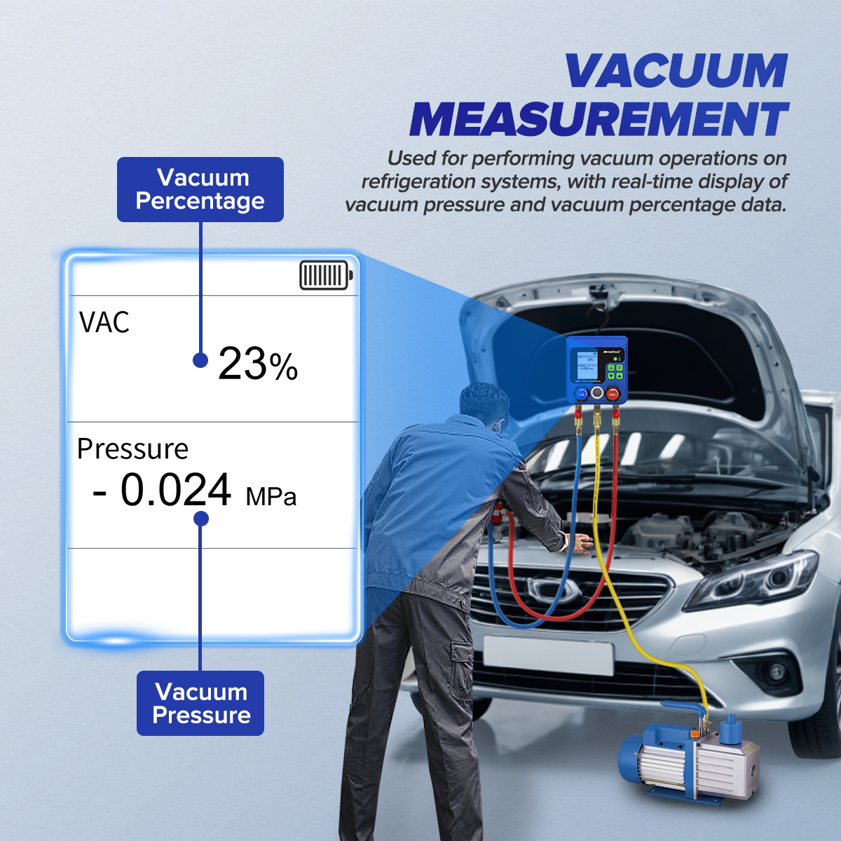 MRCARTOOL L205 HVAC Manifold Gauge Set AC Gauges - Image 9