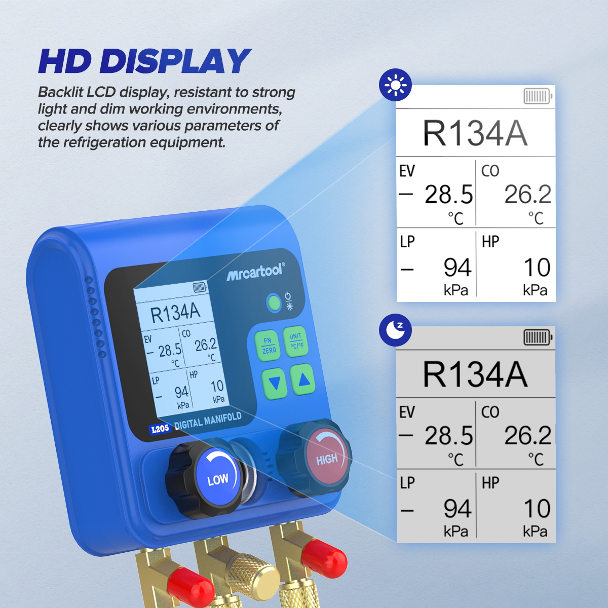 MRCARTOOL L205 HVAC Manifold Gauge Set AC Gauges - Image 4