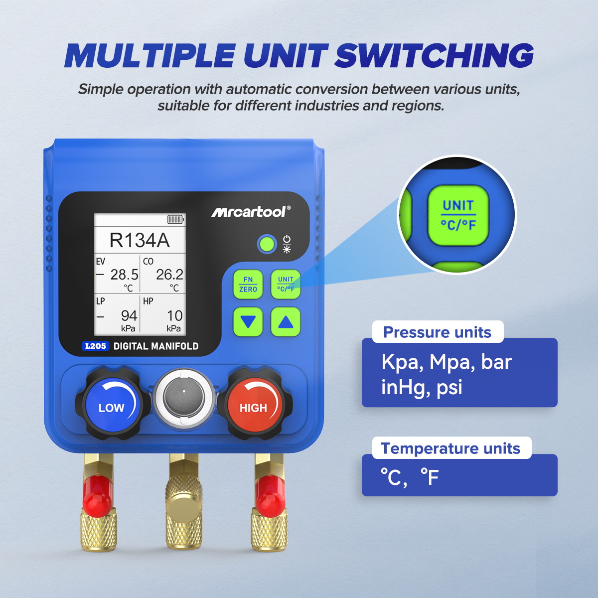 MRCARTOOL L205 HVAC Manifold Gauge Set AC Gauges - Image 5