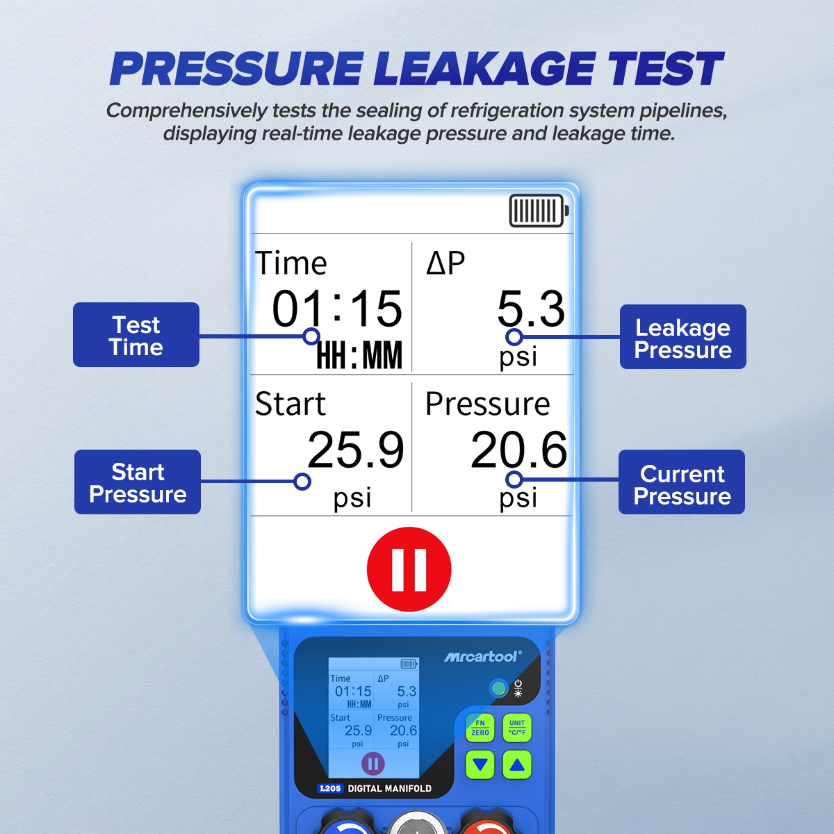 MRCARTOOL L205 HVAC Manifold Gauge Set AC Gauges - Image 7