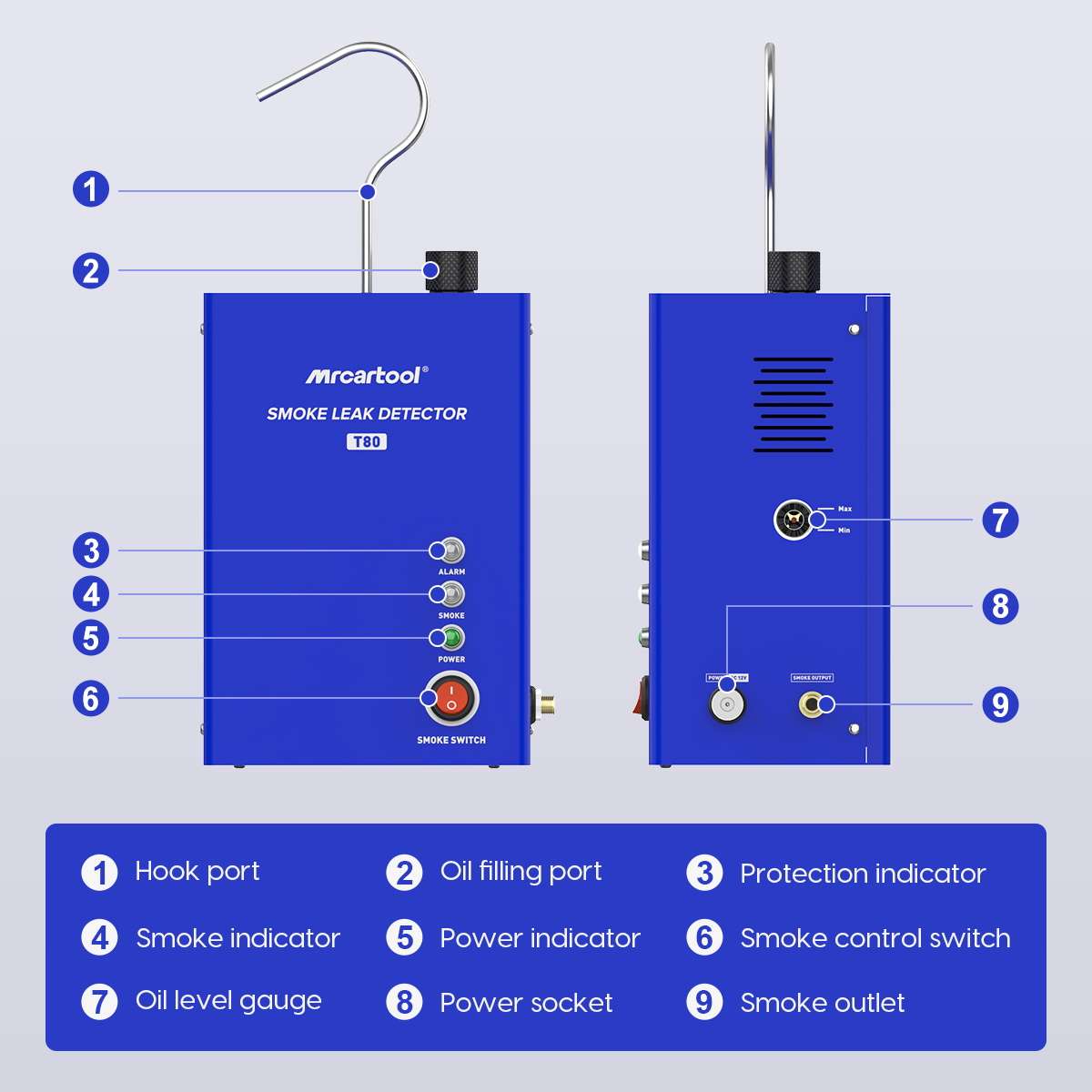 Automotive Smoke Leak Tester Evap Leak Tester MRCARTOOL T80 - Image 6