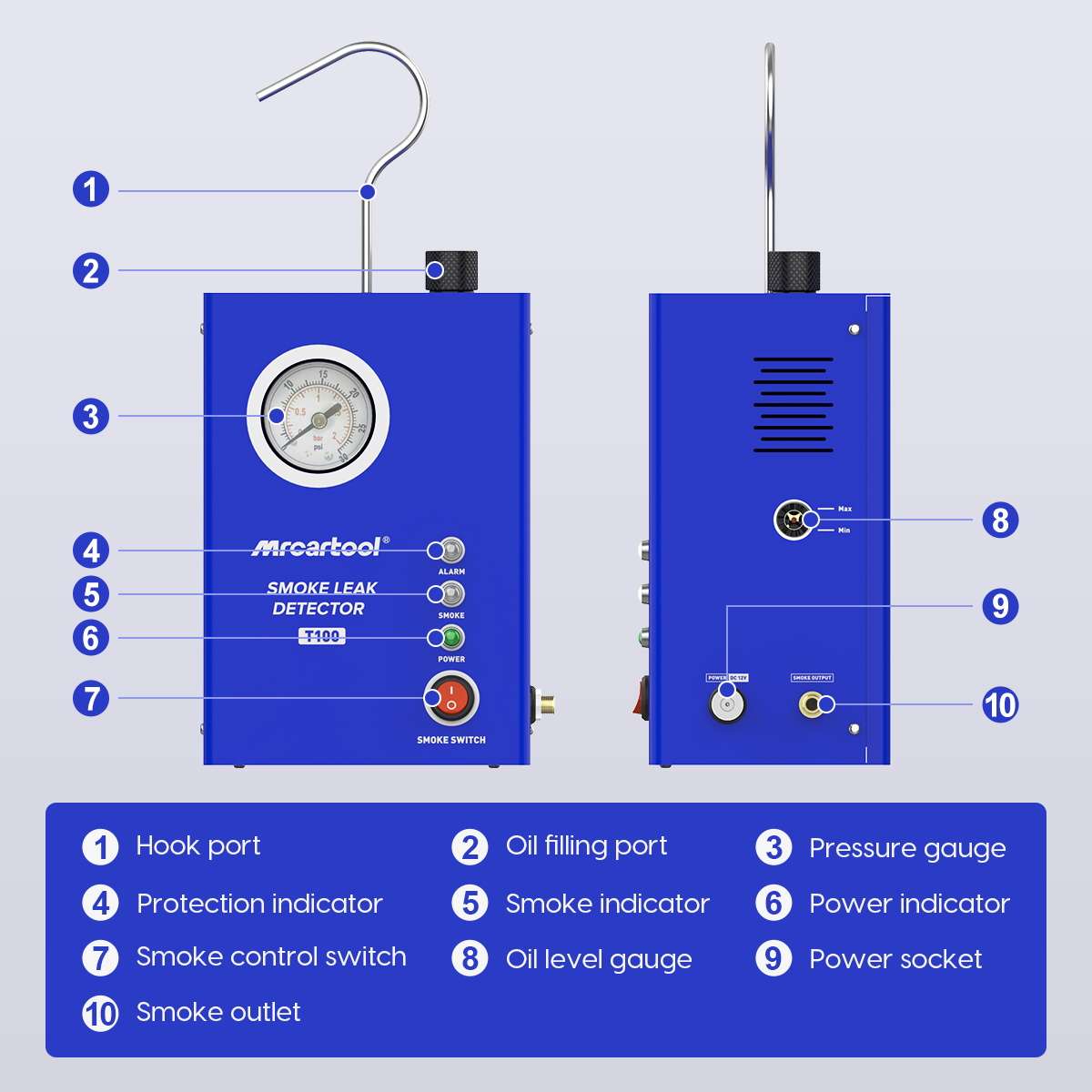 Smoke Machine Leak Detector Car Vacuum Leak Tester-MRCARTOOL T100 - Image 6