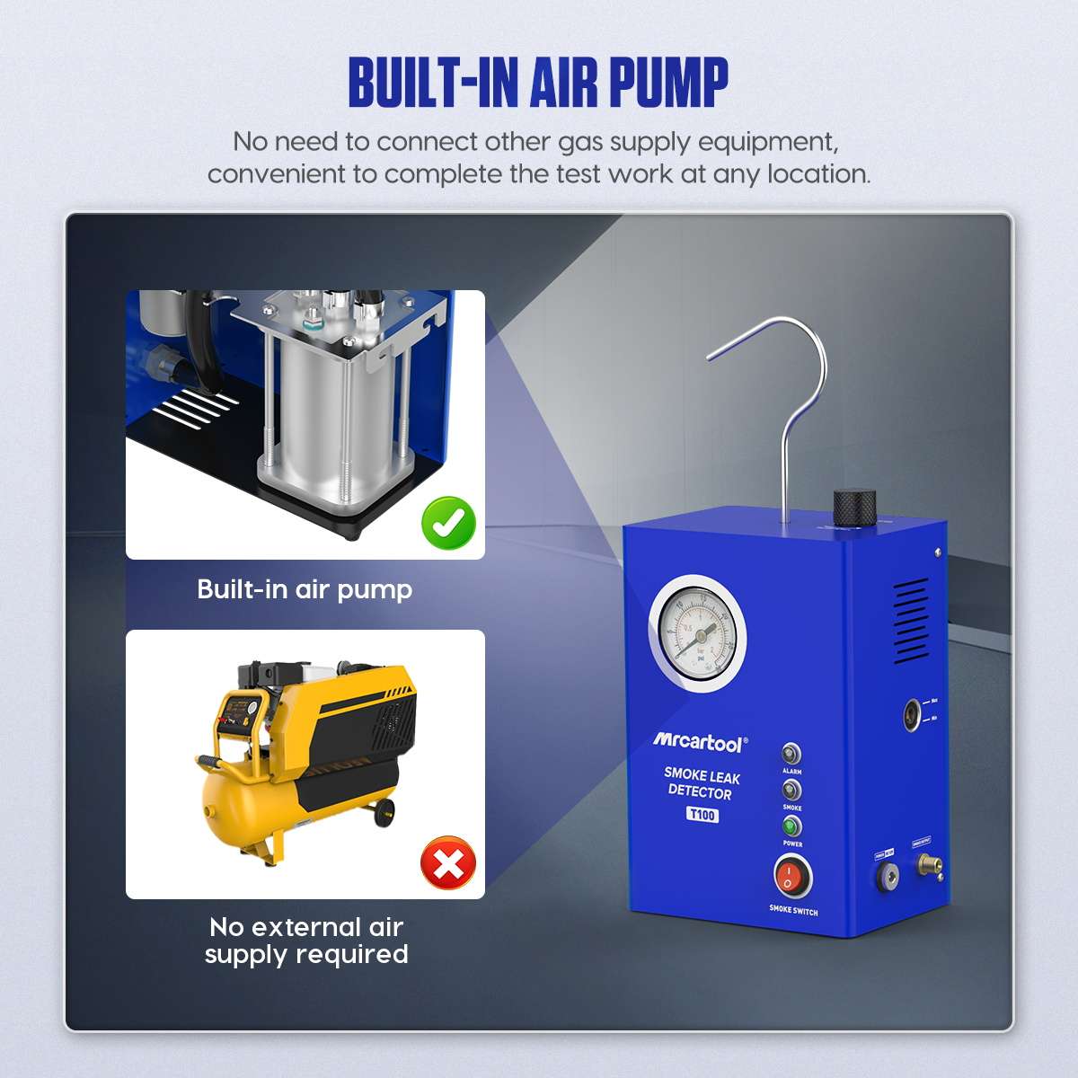 Smoke Machine Leak Detector Car Vacuum Leak Tester-MRCARTOOL T100 - Image 5