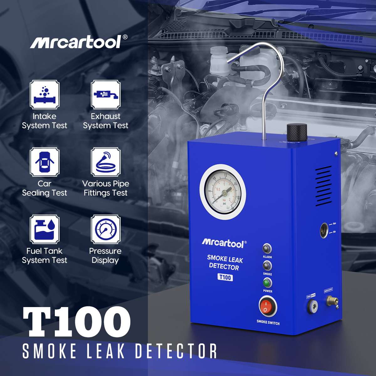 Smoke Machine Leak Detector Car Vacuum Leak Tester-MRCARTOOL T100 - Image 2