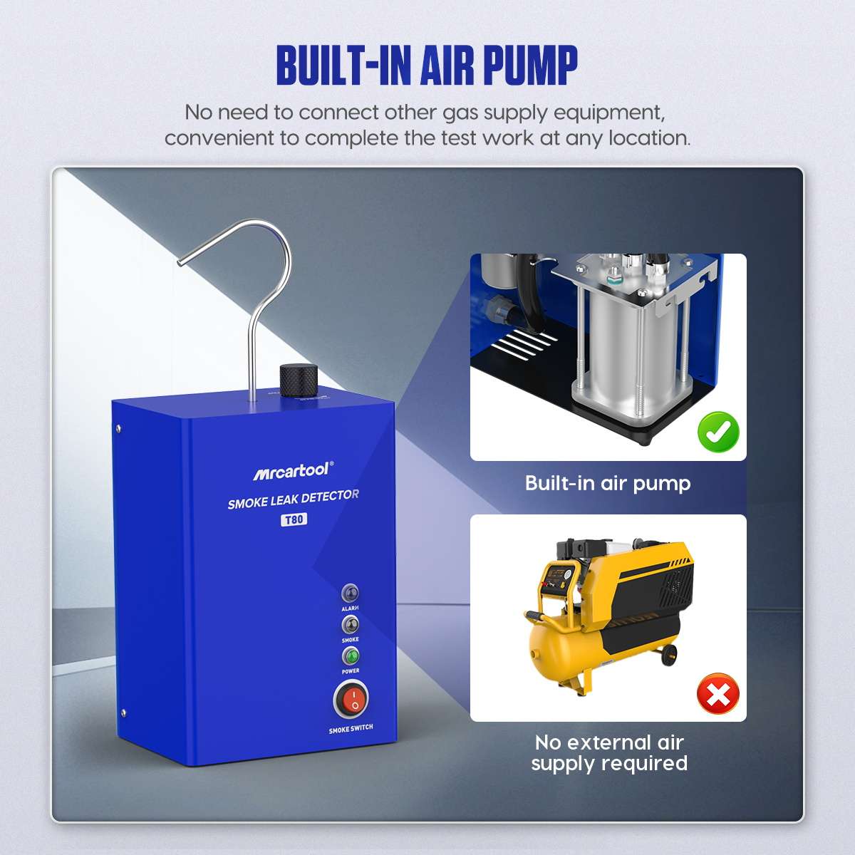 Automotive Smoke Leak Tester Evap Leak Tester MRCARTOOL T80 - Image 3