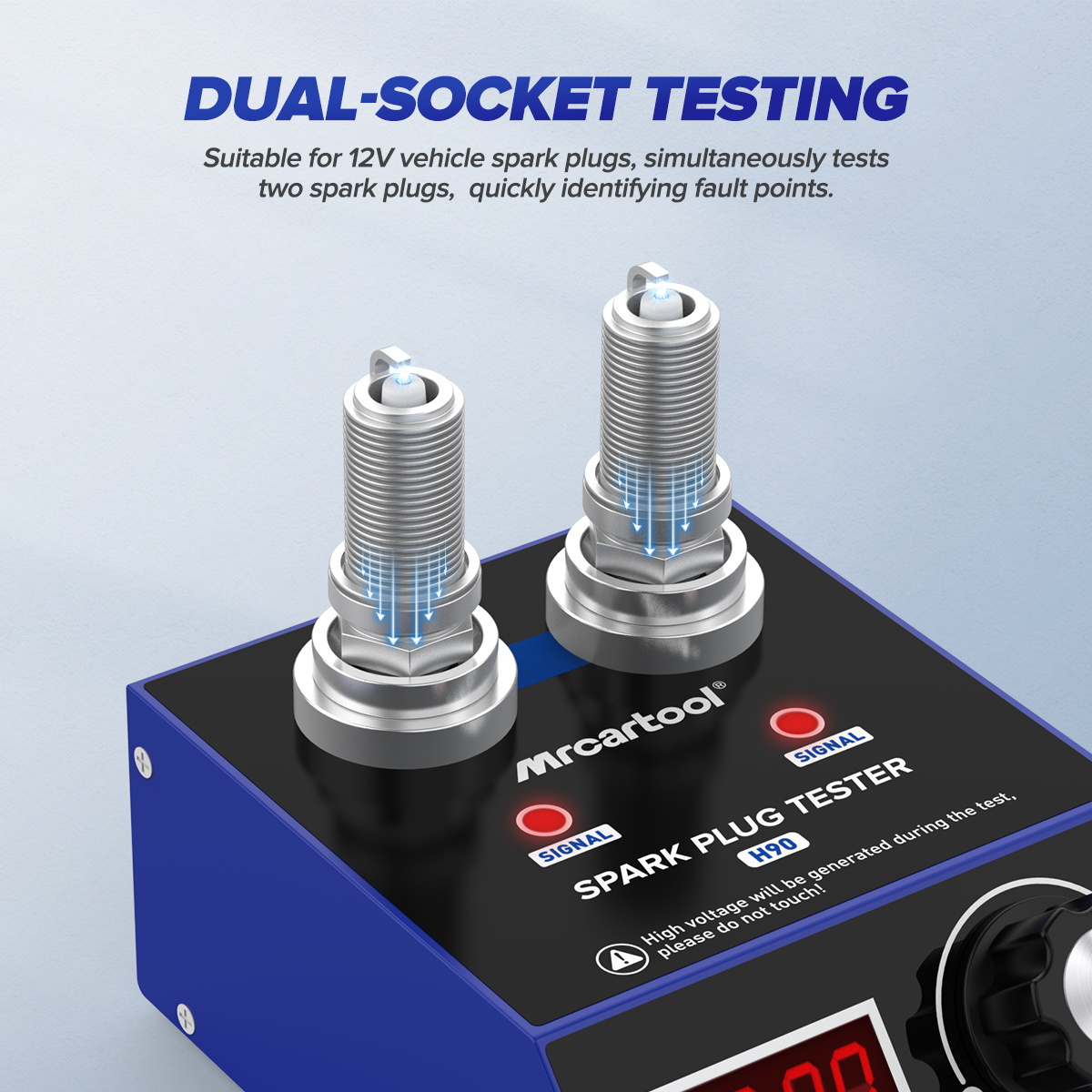 MRCARTOOL H90 Spark Plug Tester Tool Dual Hole - Image 3