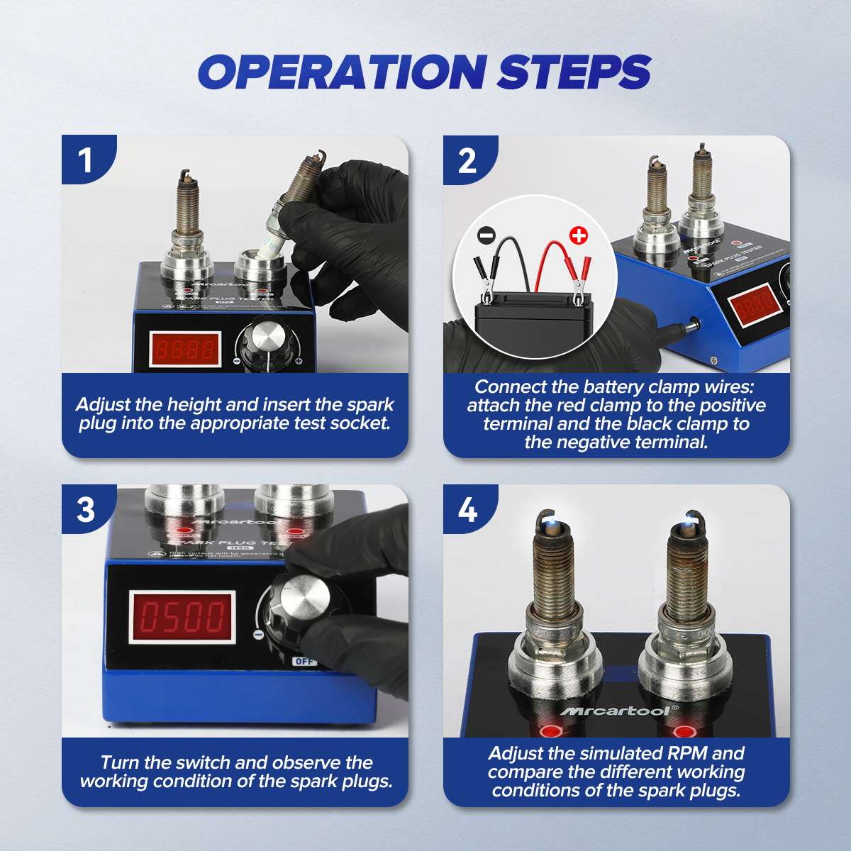MRCARTOOL H90 Spark Plug Tester Tool Dual Hole - Image 8
