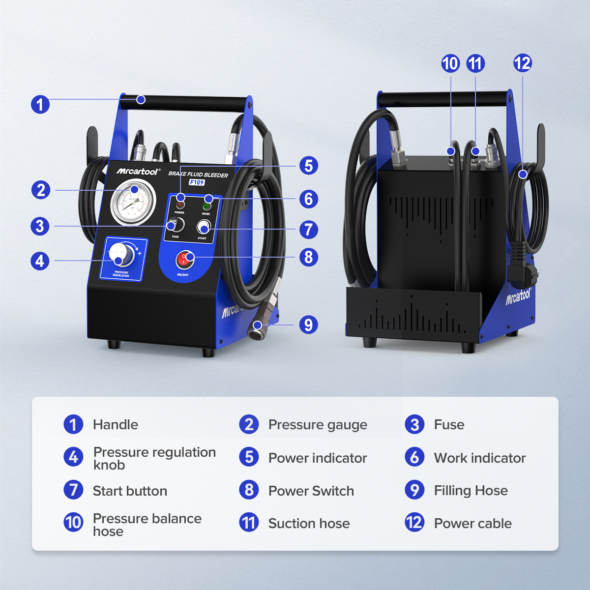MRCARTOOL F109 Brake Flush Machine Automatic Brake Bleeder - Image 7