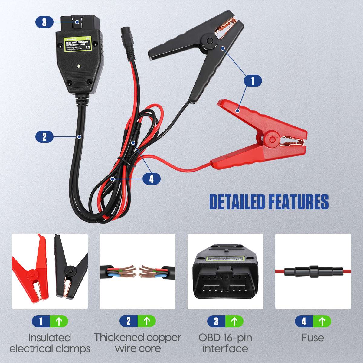 MRCARTOOL E60 ECU Emergency Power Supply Cable 12V - Image 5