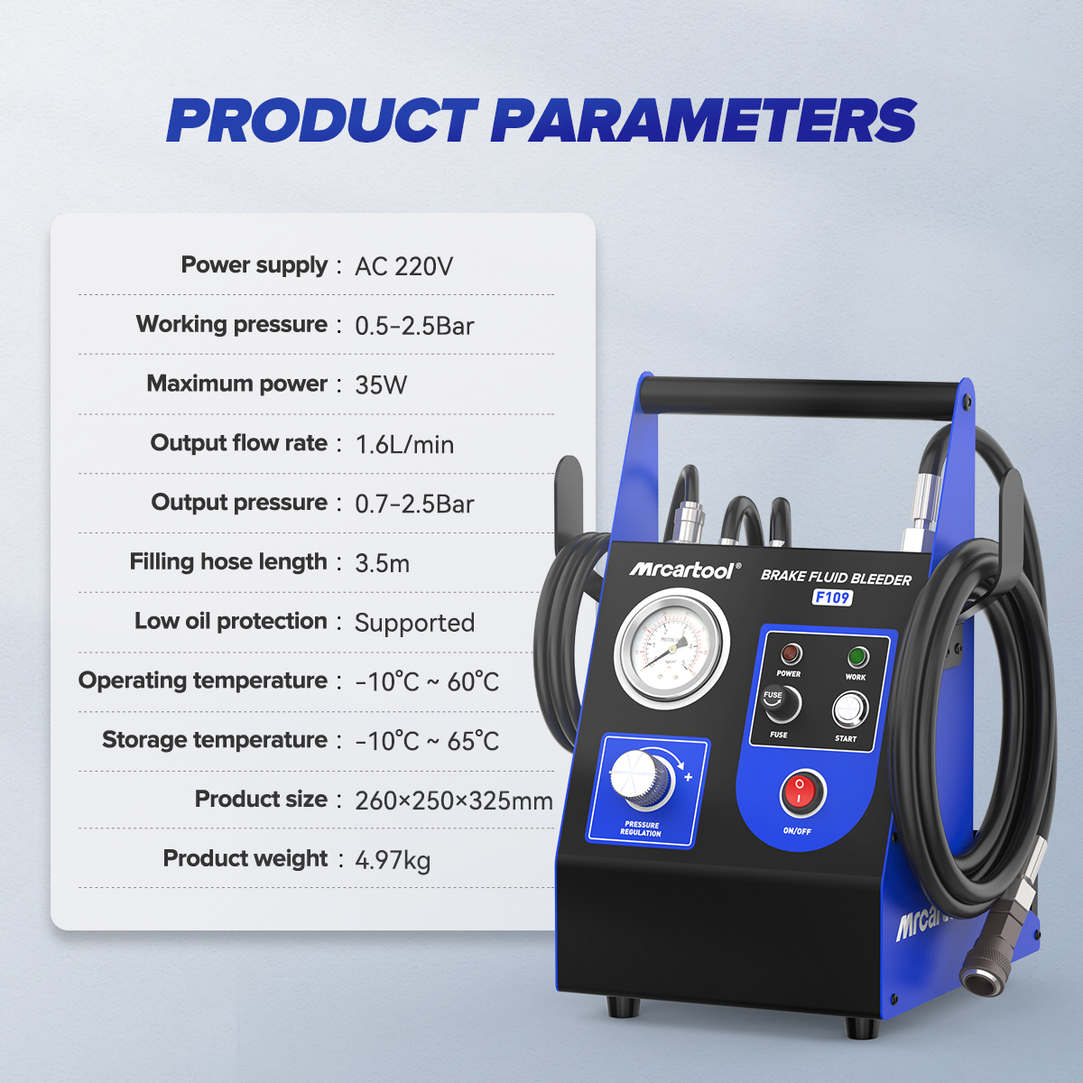 MRCARTOOL F109 Brake Flush Machine Automatic Brake Bleeder - Image 5