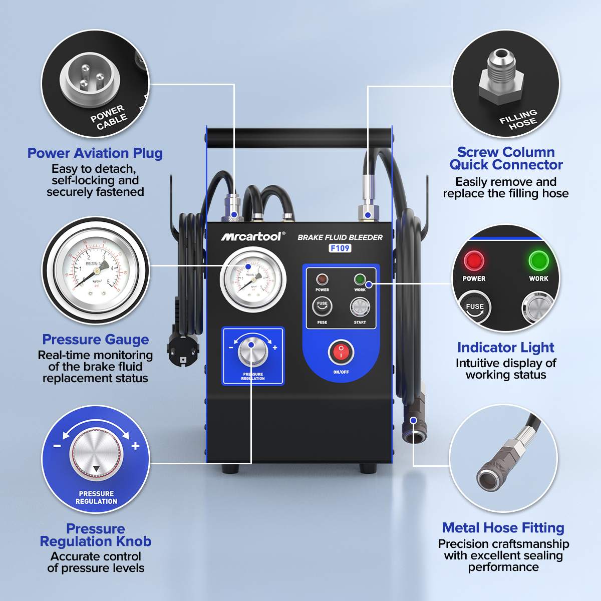 MRCARTOOL F109 Brake Flush Machine Automatic Brake Bleeder - Image 6