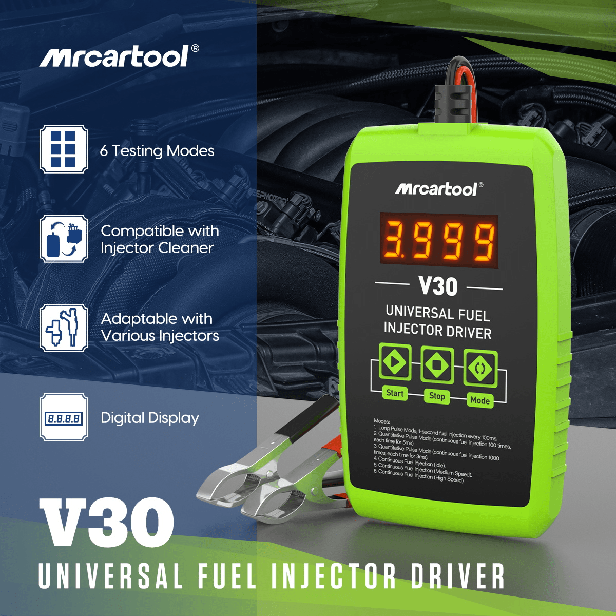 MRCARTOOL V30 Fuel Injector Tester Cleaner DIY Tool - Image 2