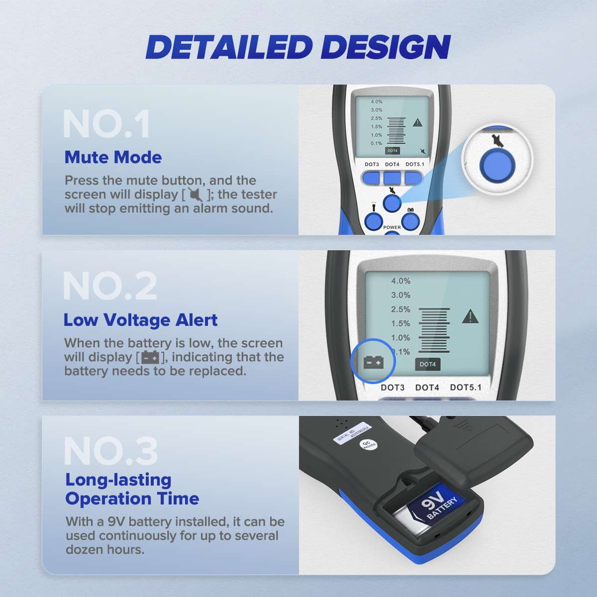 MR CARTOOL F60 Brake Fluid Tester with HD Blackit Screen - Image 9