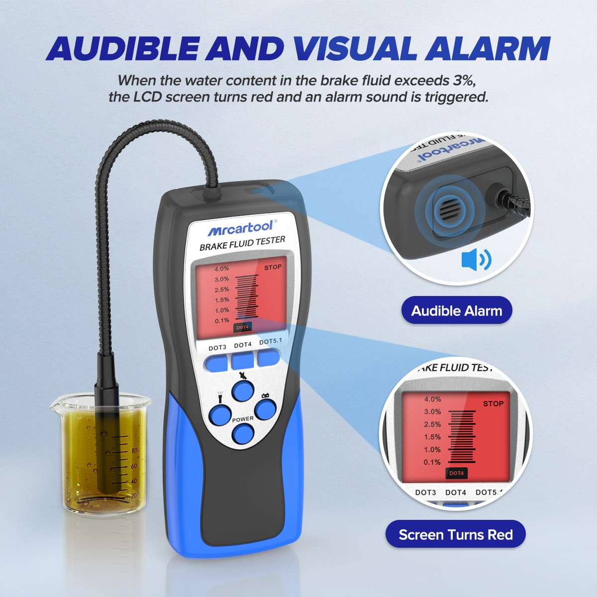 MR CARTOOL F60 Brake Fluid Tester with HD Blackit Screen - Image 6