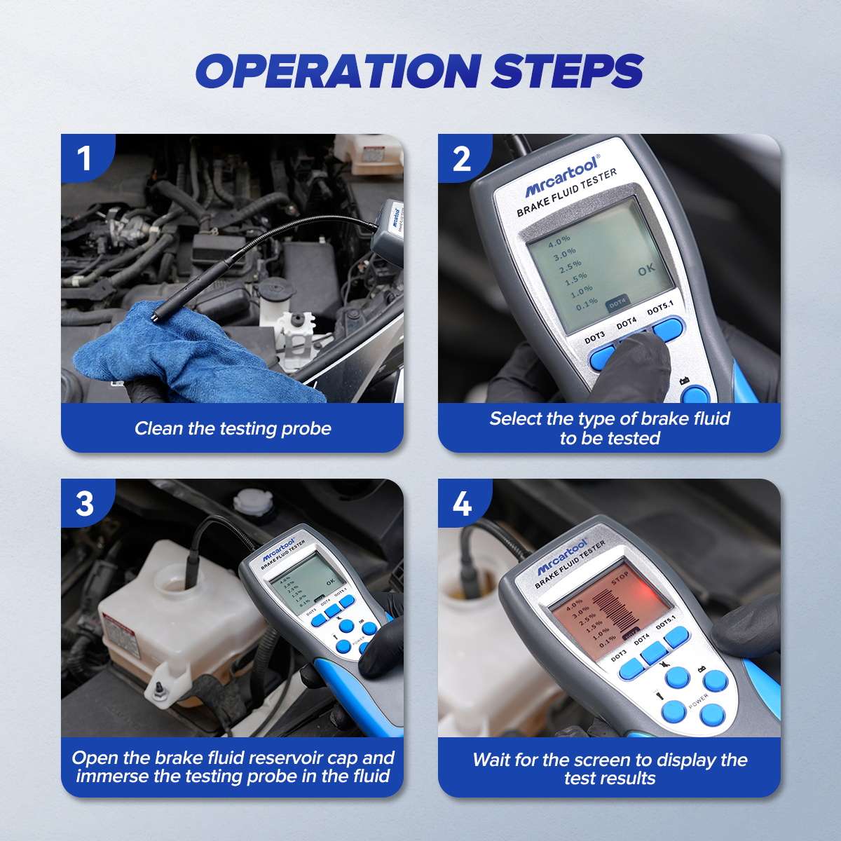 MR CARTOOL F60 Brake Fluid Tester with HD Blackit Screen - Image 7