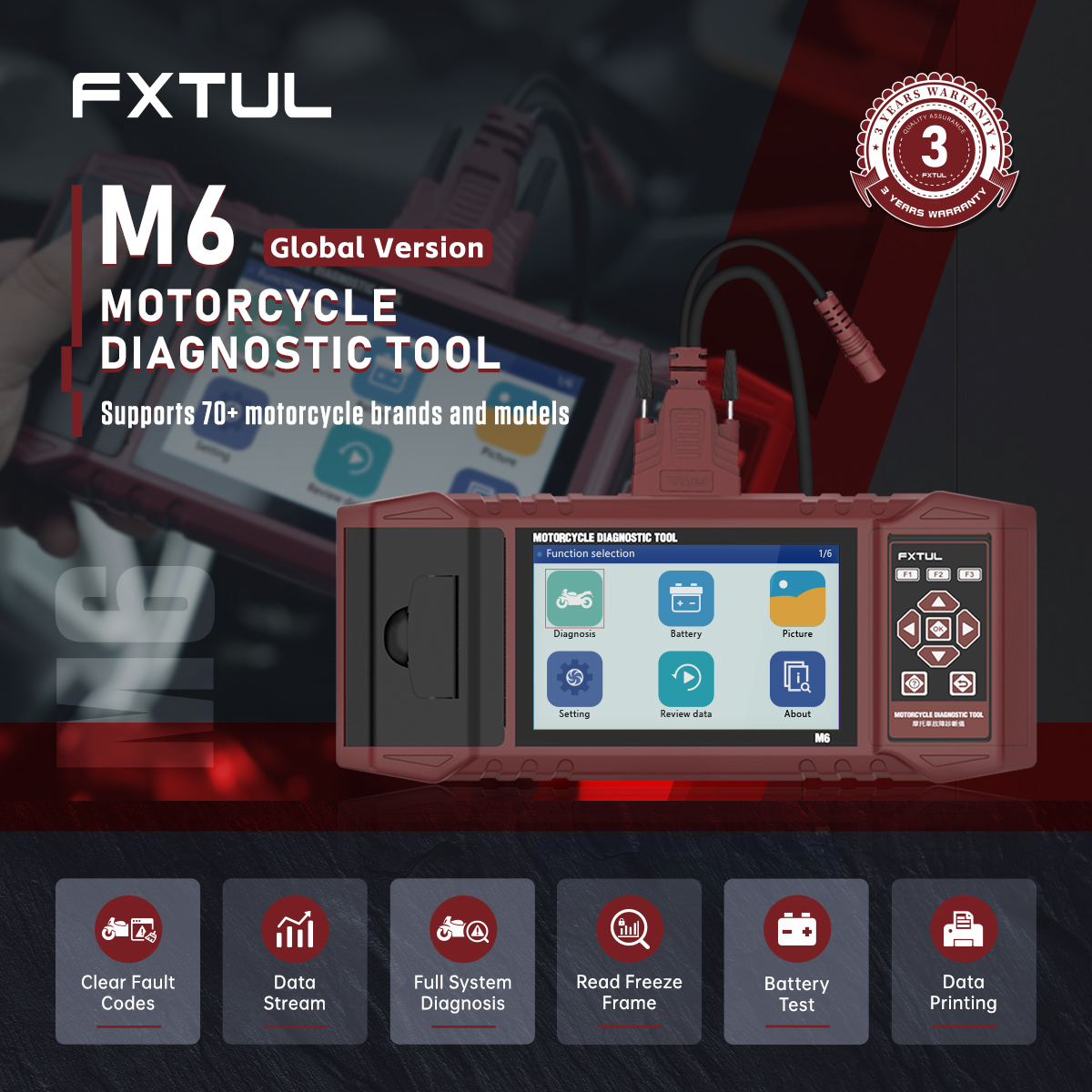 FXTUL M6 Motorcycle Diagnostic Tool - Image 2