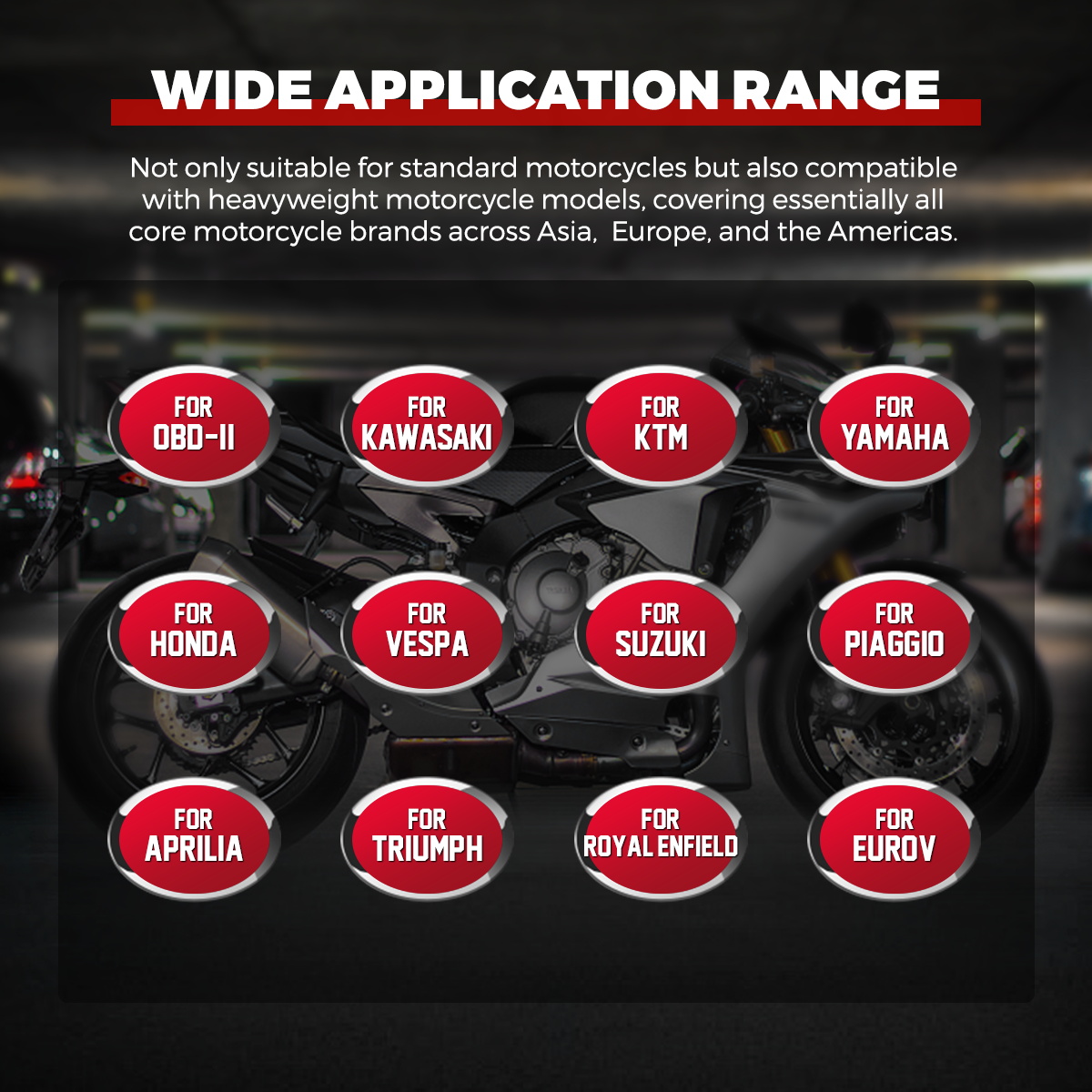 Motorbike Diagnostic Tool Support Kawasakis YAMAHA、Honda VESPA、KTM Abilene、TRIUMPH Royal Enfield、serious model.