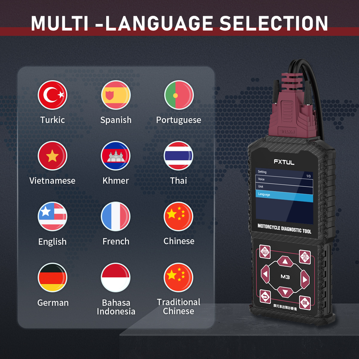 FXTUL M3 Motorcycle Obd Scanner for Bike - Image 7