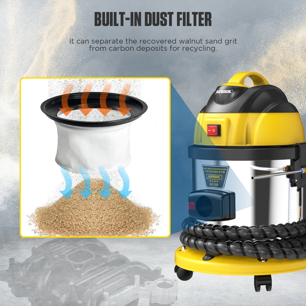 Walnut Shell Sand Blaster Engine Clean Machine-AUTOOL HTS558 - Image 7