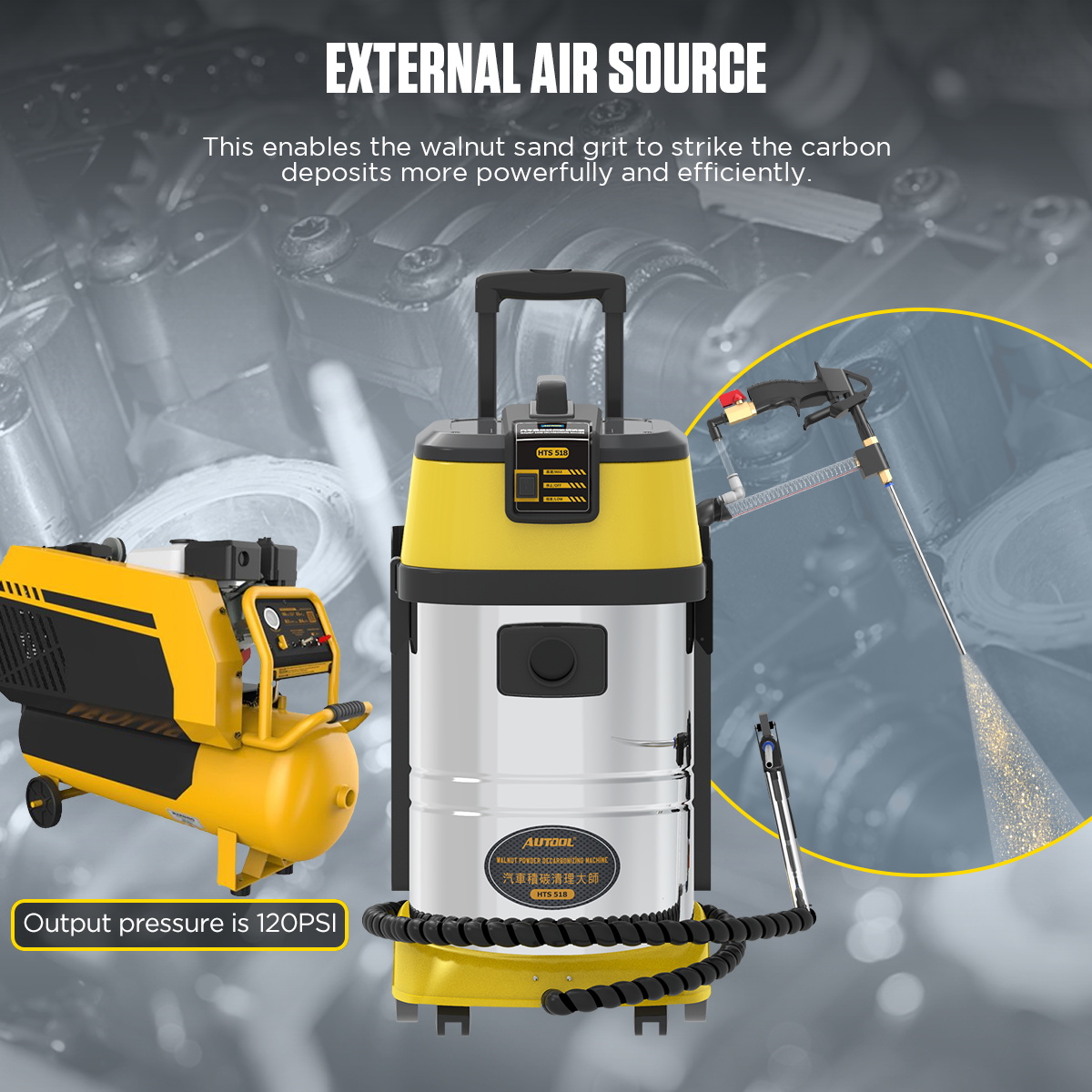 Walnut Shell Sand Blaster Carbona Washing Machine Cleaner - Image 2