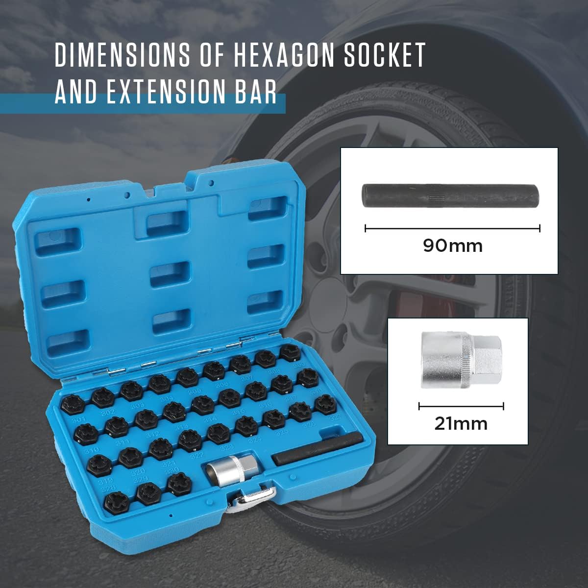 MRCARTOOL 32PCS Locking Wheel Nut Removal Tool for Benz - Image 3