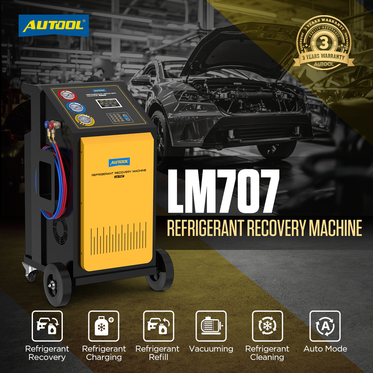 AUTOOL LM707 Refrigerant Recovery Machine - Image 2