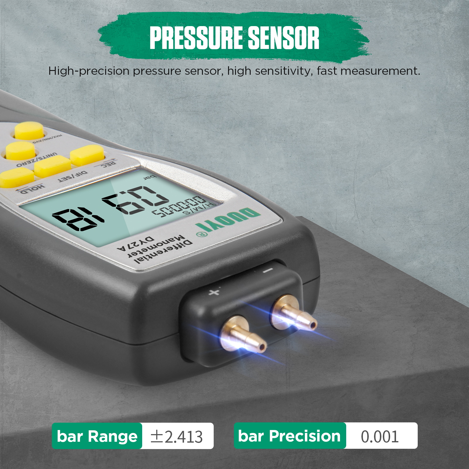 Digital Differential Pressure Gauge with 11-unit LCD display DY27A - Image 7