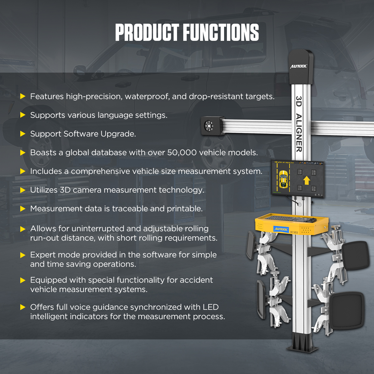 XC503 Export Mode car 3D Wheel Alignment Machine Equipment Wheel Aligner - Image 6