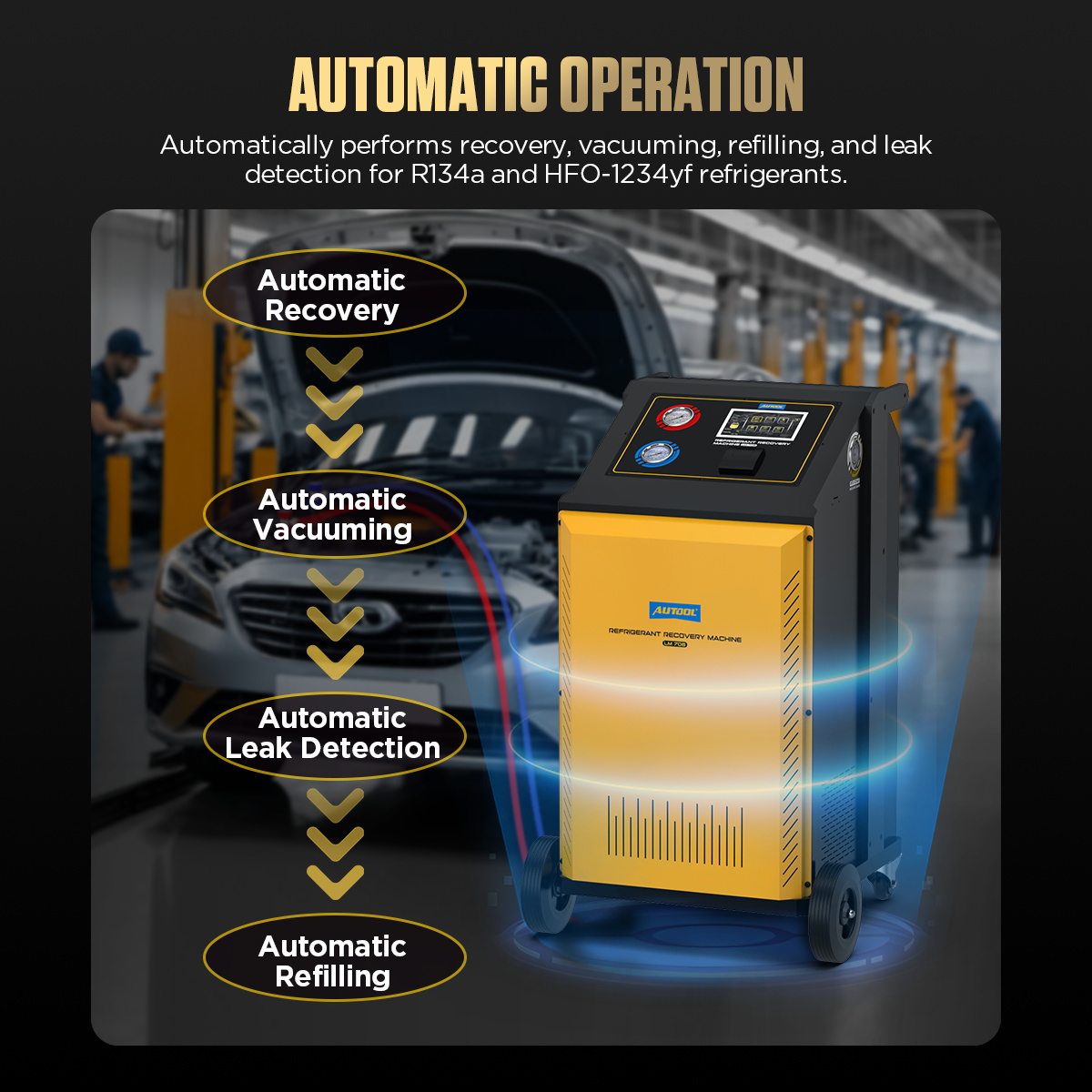 Automotive Refrigerant Freon Recovery Machine - AUTOOL LM708 - Image 7