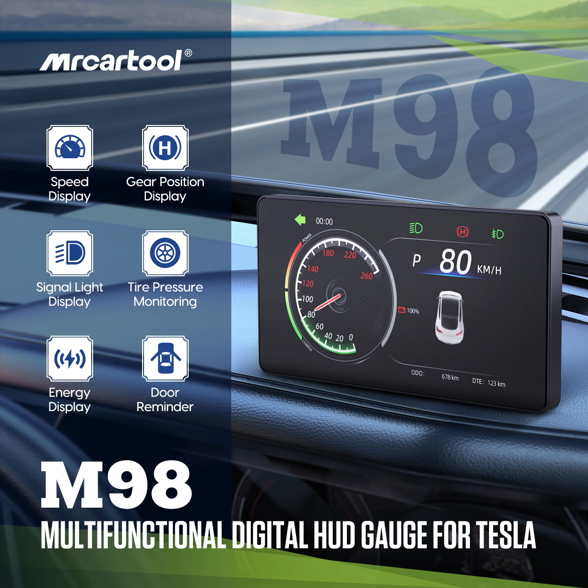 Mrcartool M98 Tesla Heads Up Display Tesla Model 3 HUD - Image 2