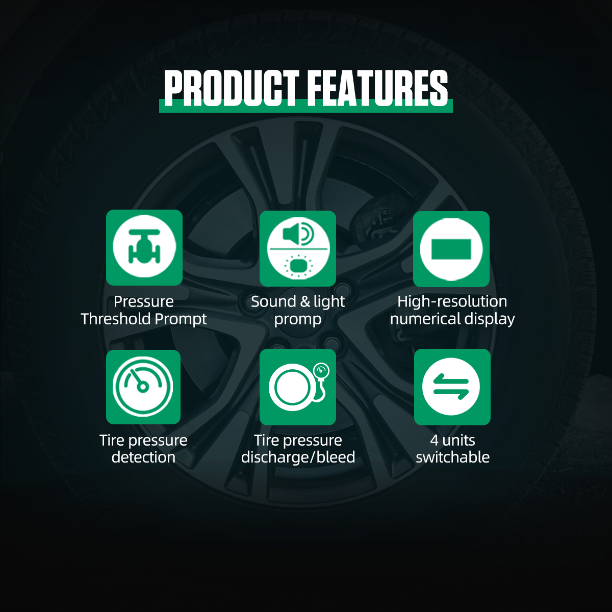 Digital Tire Inflator With Pressure And Tire Tread Depth Gauge DY19 - Image 3