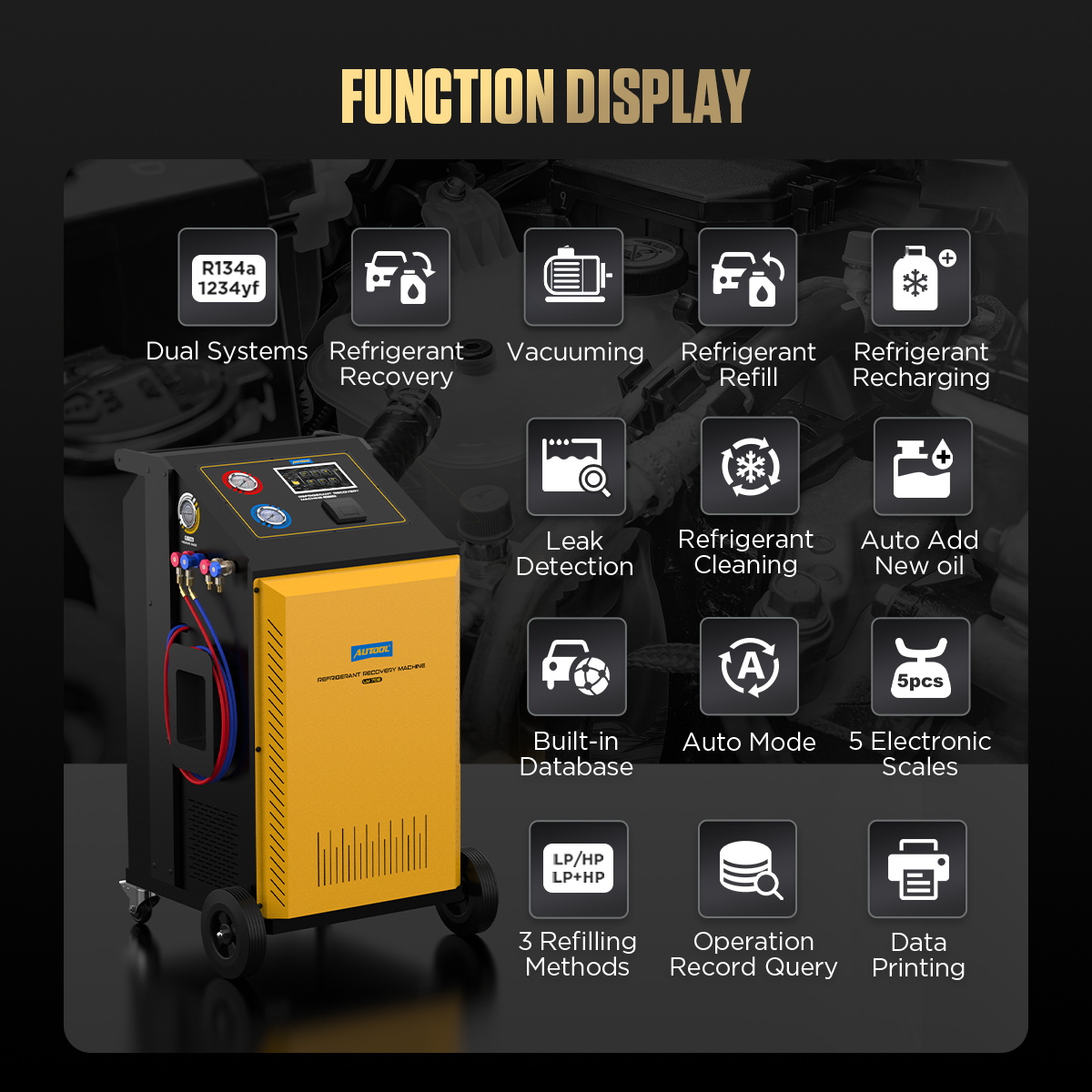 Automotive Refrigerant Freon Recovery Machine - AUTOOL LM708 - Image 10