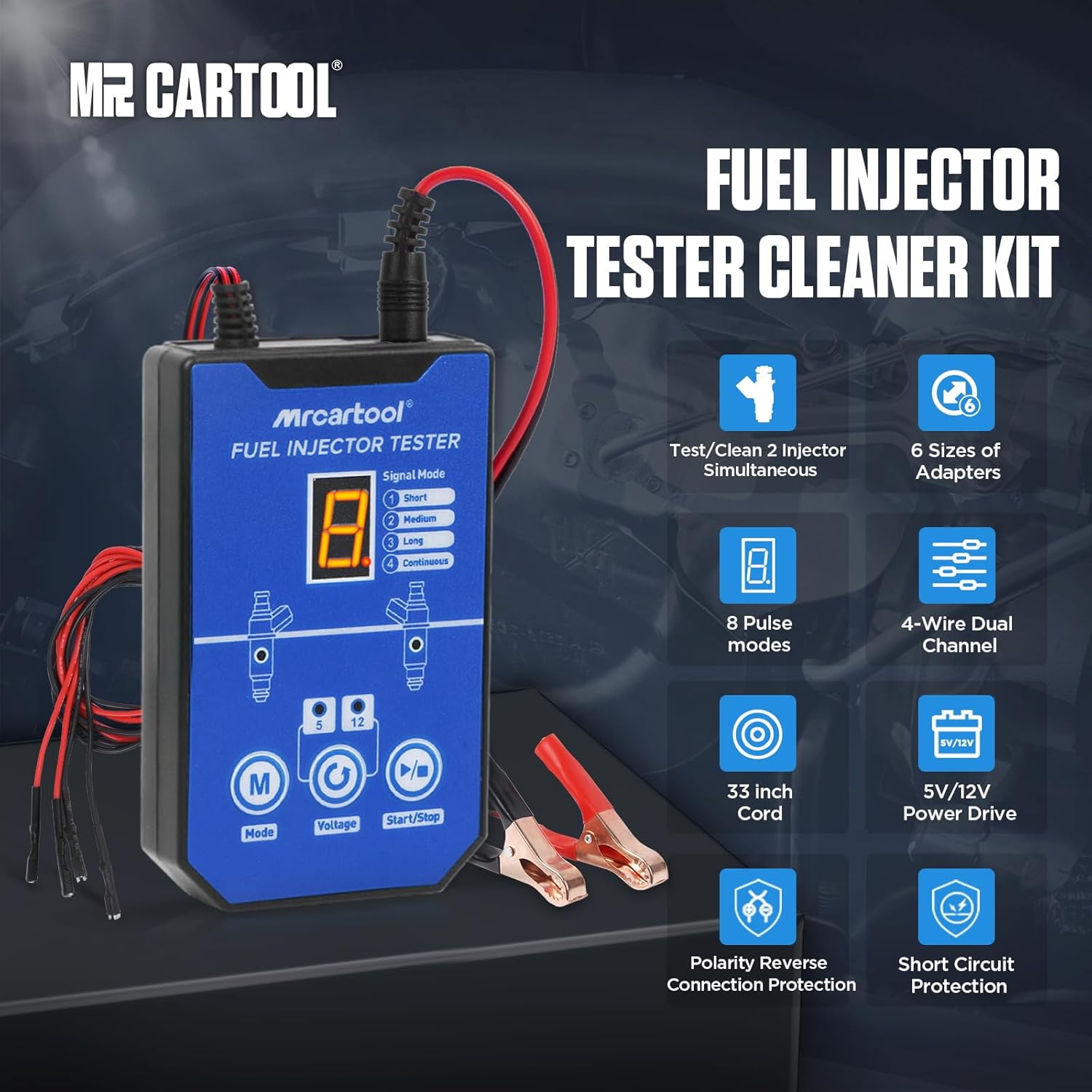 MRCARTOOL Injector Tester Cleaner Fuel Pressure Test Kit - Image 2