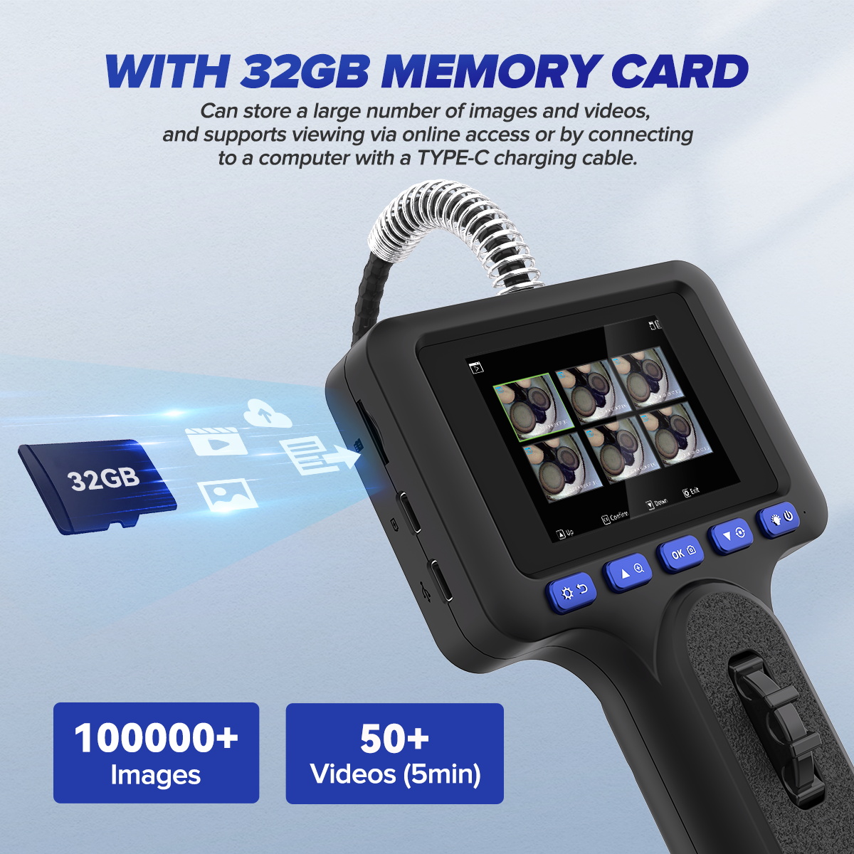 Mrcartool N100 Auto Inspection Camera 2.8inch Screen Photo-Video - Image 8