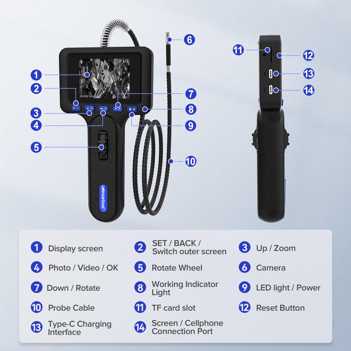 Mrcartool N100 Auto Inspection Camera 2.8inch Screen Photo-Video - Image 6