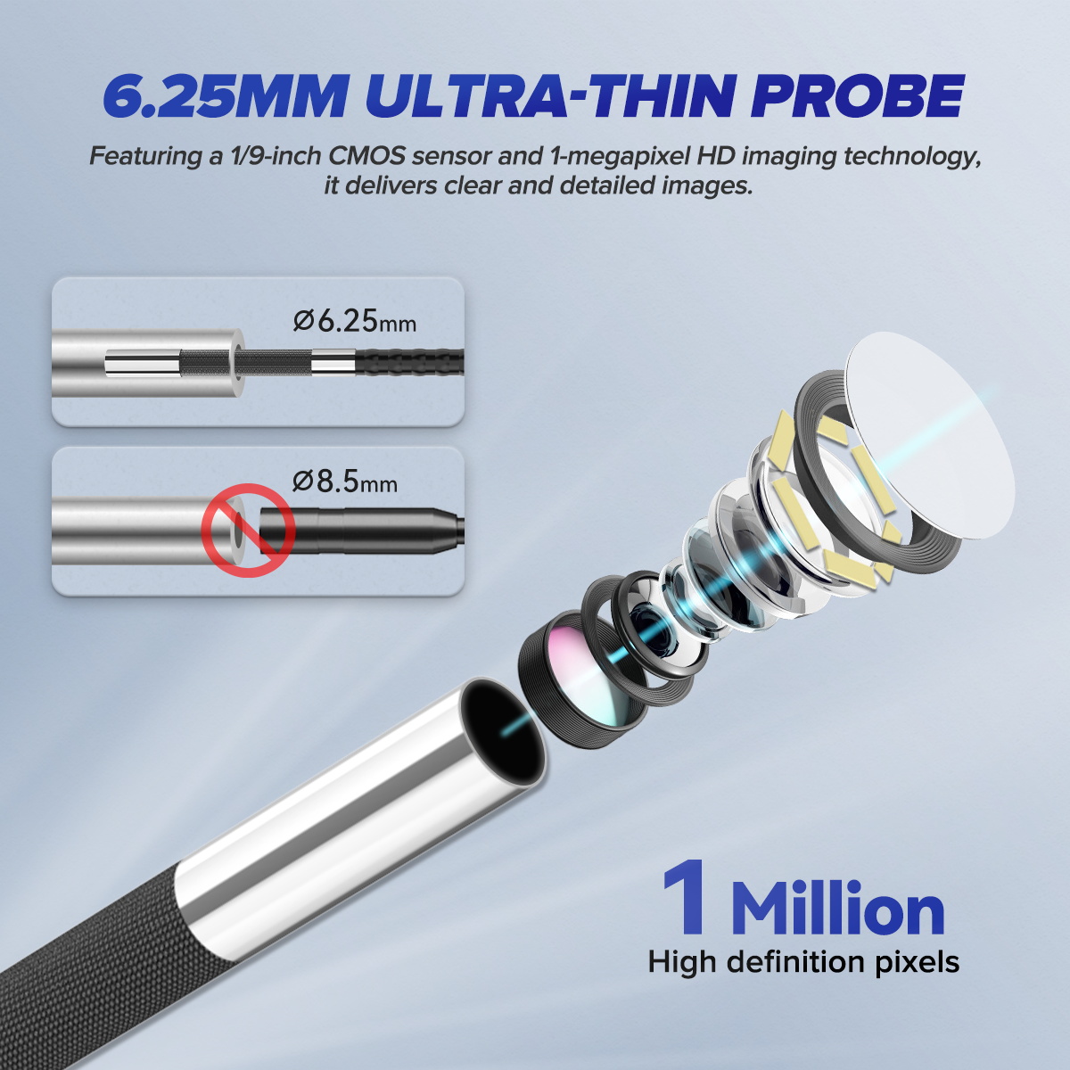 N180 Borescope Cylinder Inspection 360° Waterproof Endoscope Camera - immagine 12