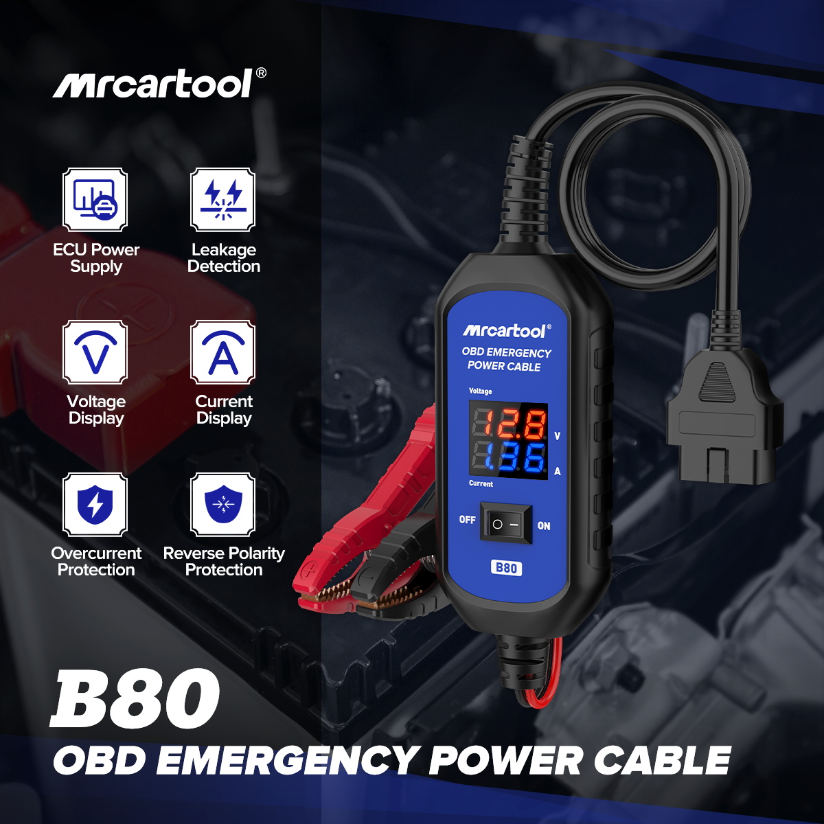 MRCARTOOL B80 Automotive Memory Saver 12V OBD Interface - Image 3